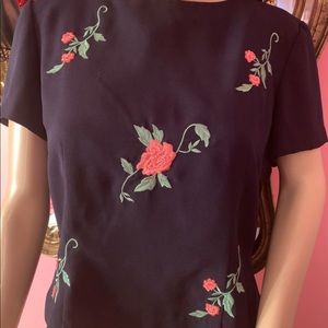 Floral Embroidered Blouse Shirt